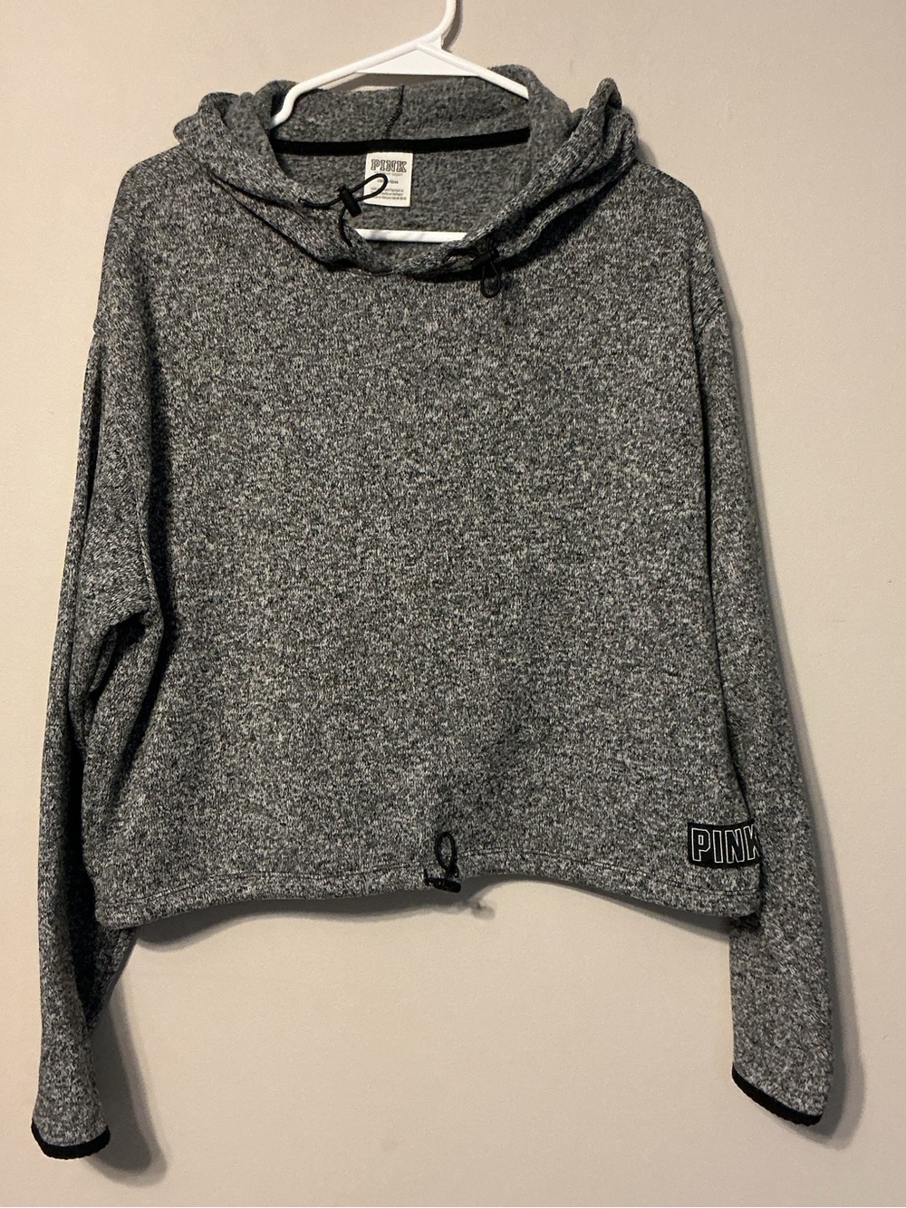 Victoria's Secret PINK Gray/Black Cropped Hoodie